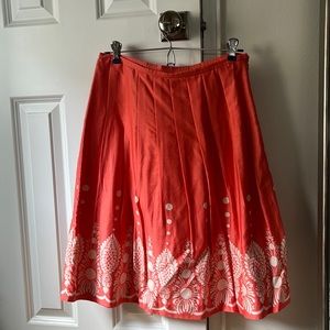 Cynthia Steffe A Line pleated peach skir